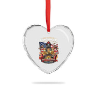 Patriotic Firefighter 250 Years Of Courage USA Anniversary Gift Heart Crystal Glass Ornament