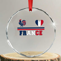 Patriotic France Soccer Fan Crystal Glass Ornament Fierté Football Française