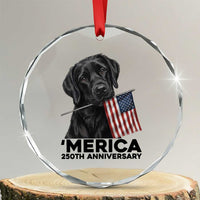 Patriotic Labrador Retriever Crystal Glass Ornament America 250th Anniversary Gift