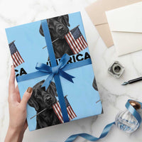 Patriotic Labrador Retriever Wrapping Paper Roll America 250th Anniversary Gift