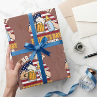 Patriotic Our First Fathers Day Together Wrapping Paper Roll Gift For New Dad