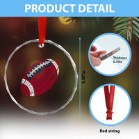 Patriotic Polka Dot Football Crystal Glass Ornament Dot Day Gift