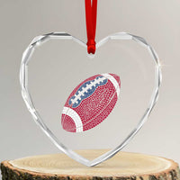 Patriotic Polka Dot Football Heart Crystal Glass Ornament Dot Day Gift