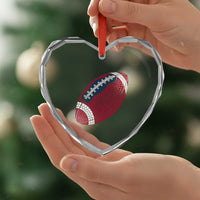 Patriotic Polka Dot Football Heart Crystal Glass Ornament Dot Day Gift