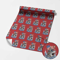 Patriotic Skeleton Pirate Riding Shark Wrapping Paper Roll American Ocean Pride