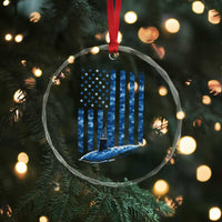 Patriotic Submarine Veteran Crystal Glass Ornament Submariner Vintage Camo American Flag TS11