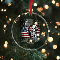 Patriotic Thomas Jefferson Crystal Glass Ornament Cheers To 250 Years