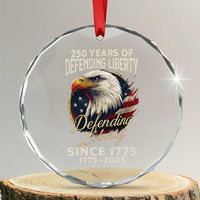 Patriotic USA Army Military 250th Anniversary Crystal Glass Ornament 250 Years Of Defending Liberty Since 1775 - Wonder Print Shop