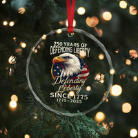 Patriotic USA Army Military 250th Anniversary Crystal Glass Ornament 250 Years Of Defending Liberty Since 1775 - Wonder Print Shop