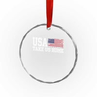 Patriotic USA Soccer Fan Crystal Glass Ornament Take Us Home Game Day
