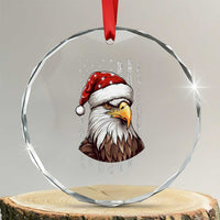 Patriotic Xmas Crystal Glass Ornament Santa Bald Eagle USA Flag Xmas TS09