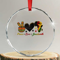 Peace Love Juneteenth Crystal Glass Ornament 1865 Heart Kente Peace Sign Africa Fist TS02