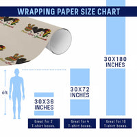 Peace Love Juneteenth Wrapping Paper Roll 1865 Heart Kente Peace Sign Africa Fist - Wonder Print Shop