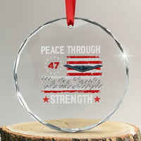 Peace Through Strength Crystal Glass Ornament Patriotic Midnight Hammer Jet American Flag TS02