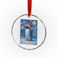 Penguin Christmas Crystal Glass Ornament Starry Night Van Gogh - Wonder Print Shop