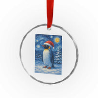 Penguin Christmas Crystal Glass Ornament Starry Night Van Gogh TS14