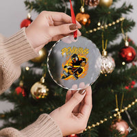 Penguin Playing Ice Hockey Crystal Glass Ornament Funny Sports Fan Gift - Wonder Print Shop