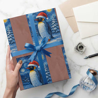 Penguin Xmas Wrapping Paper Roll Starry Night Van Gogh - Wonder Print Shop