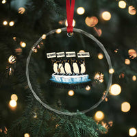 Penguins Against Tariffs Crystal Glass Ornament Resist Tariffs Subtle FDT Political Resistance