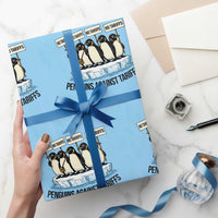 Penguins Against Tariffs Wrapping Paper Roll Resist Tariffs Subtle FDT Political Resistance