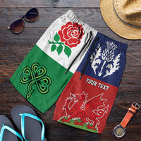 Custom British Lions Shorts for Men Combination of England Irish Scottish Welsh LT09