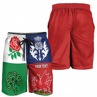 Custom British Lions Shorts for Men Combination of England Irish Scottish Welsh LT09