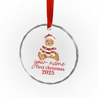 Personalised My First Christmas Crystal Glass Ornament Custom Name Newborn Baby 1st Xmas - Wonder Print Shop