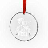 Personalized 60th Birthday Fishing Crystal Glass Ornament Custom Number Bday Still Keeping It Reel
