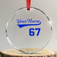Personalized 67 Jersey Number Crystal Glass Ornament Custom Name Numbered Uniform Sports Team 67th Birthday TS10