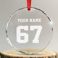 Personalized 67 Jersey Number Crystal Glass Ornament Custom Name Varsity Sports 67th Birthday TS10
