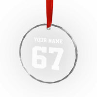 Personalized 67 Jersey Number Crystal Glass Ornament Custom Name Varsity Sports 67th Birthday TS10