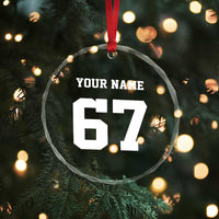 Personalized 67 Jersey Number Crystal Glass Ornament Custom Name Varsity Sports 67th Birthday TS10