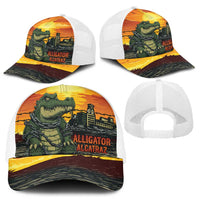 Personalized Alligator Alcatraz Baseball Net Cap Gator Island Prison Retro Sunset - Wonder Print Shop