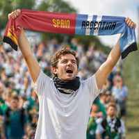 Personalized Argentina and Spain Football Mashup Soccer Scarf Final 2026