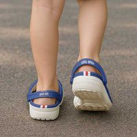 Personalized Cape Verde Football Clogs Shoes Go Champions Blue Sharks - Wonder Print Shop