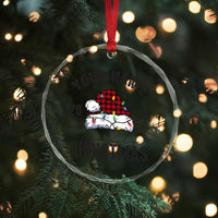 Personalized Christmas Family Crystal Glass Ornament Custom Name Family Christmas 2024 Santa Hat - Wonder Print Shop