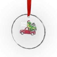 Personalized Dinosaur Xmas Crystal Glass Ornament Custom Name Merry Rexmas Xmas Pet Dino Trex Red Truck Family TS10