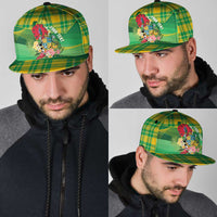 Personalized Dominica Independence Day Snapback Cap Map With Coat Of Arms Madras Pattern - Wonder Print Shop