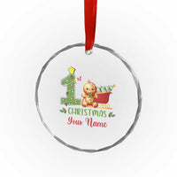 Personalized First Xmas Crystal Glass Ornament Custom Name Baby Gingerbread My 1st Xmas TS09