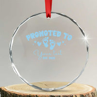 Personalized Gender Reveal Crystal Glass Ornament Custom Text Baby Boy Reveal Blue Family Matching - Wonder Print Shop