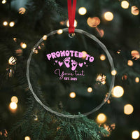 Personalized Gender Reveal Crystal Glass Ornament Custom Text Baby Girl Reveal Pink Family Matching TS10