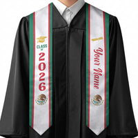 Personalized Mexico Graduation Stole Coat of Arm Aztec Pattern