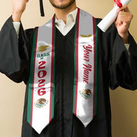 Personalized Mexico Graduation Stole Coat of Arm Aztec Pattern