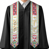Personalized Poland Graduation Stole Polish Wycinanki Folk Eagle Pattern