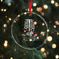 Personalized Pregnancy Announcement Crystal Glass Ornament Custom Name Maternity Christmas Skeleton Baby Monster Mom To Be Tee TS10