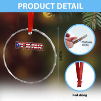 PFKNR Crystal Glass Ornament Vintage Boricua Puerto Rican Flag TS10