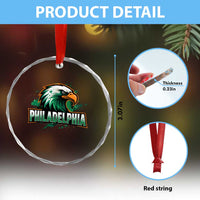 Philadelphia Fan Crystal Glass Ornament Eagles Sport Philly Fan - Wonder Print Shop