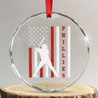 Phillies Baseball Crystal Glass Ornament Cool Distressed Philadelphia Red October US Flag TS10