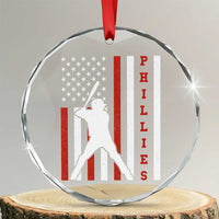 Phillies Baseball Crystal Glass Ornament Cool Distressed Philadelphia Red October US Flag - Wonder Print Shop