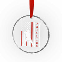 Phillies Baseball Crystal Glass Ornament Cool Distressed Philadelphia Red October US Flag TS10